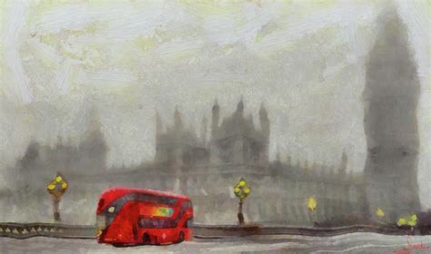 Foggy London Painting By George Rossidis Fine Art America