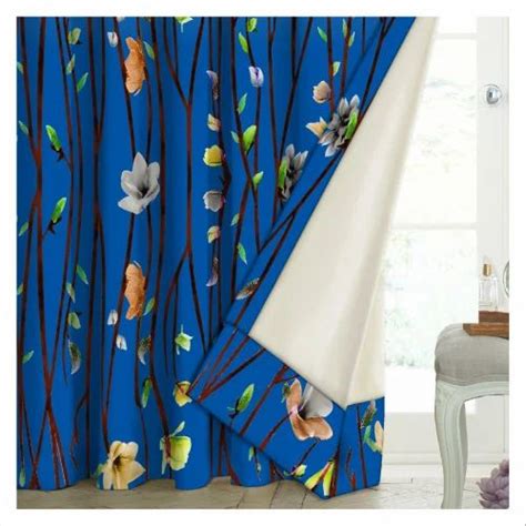 White And Blue 180 GSM Floral Printed Polyester Door Curtain At Rs 200