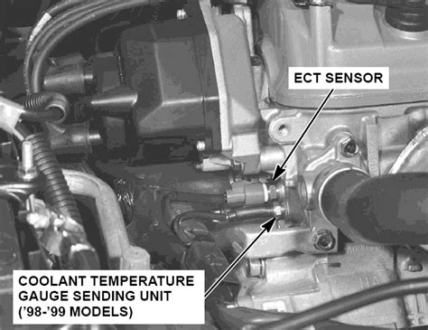 Pls Show The Location Of The Ect Sensor Of A 2002 Honda Accord Se 4cyl