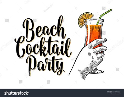 Alcohol Cocktail Sex On Beach Slice Stock Vector Royalty Free 647174665 Shutterstock
