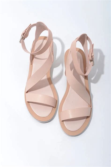 New Chic Elegant Nude Pink Black Women Fashion Sandals Flat Hollow