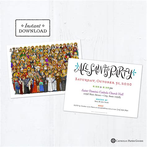 All Saints Day Party Invitation Customizable Template Downloadable