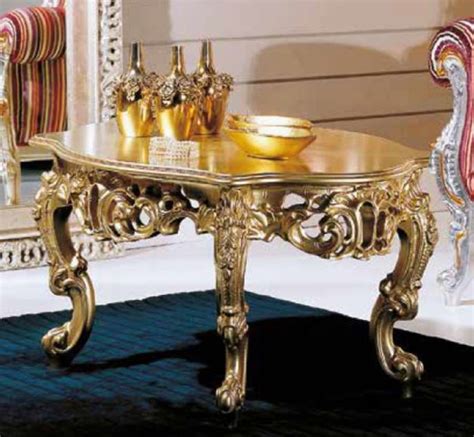 Casa Padrino Luxus Barock Couchtisch Gold Prunkvoller Massivholz