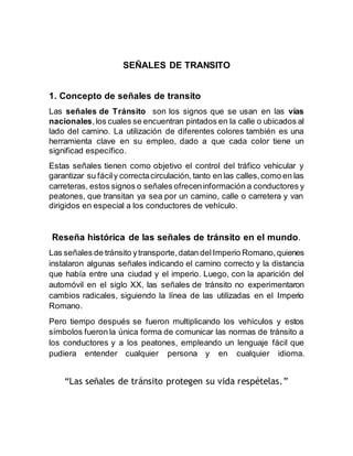 SEÑALES DE TRANSITO PDF Descarga Gratuita