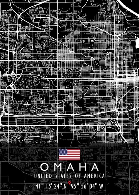 OMAHA MAP USA Poster By Artistic Paradigms Displate