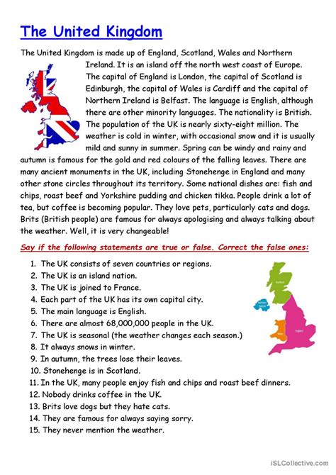 The United Kingdom Fact File Findi English ESL Worksheets Pdf Doc