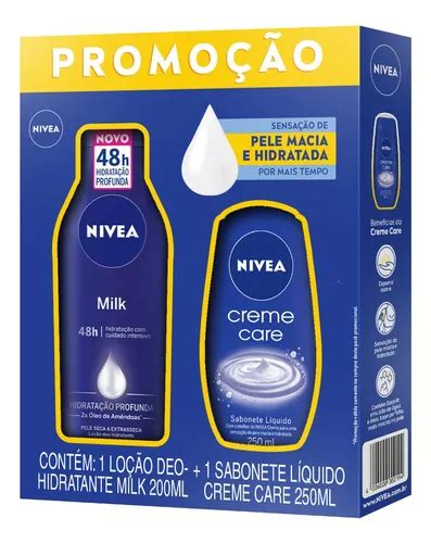 Kit Nivea Hidrat Milk 200ml Sabonete Líq Creme Care 250 Ml MercadoLivre