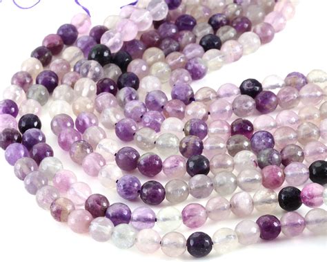 Rainbow Fluorite Faceted Round 8mm