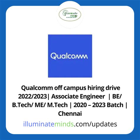 Qualcomm Off Campus Hiring Drive Associate Engineer Be B