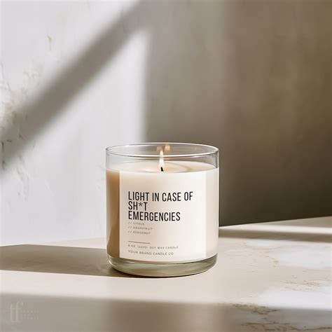 Funny Candle Label Template Canva Sassy Minimal Candle Label