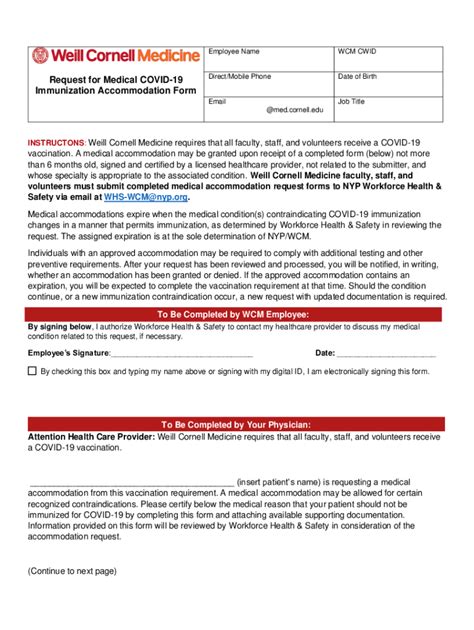 Fillable Online Student Request For Medical Exemption From Covid