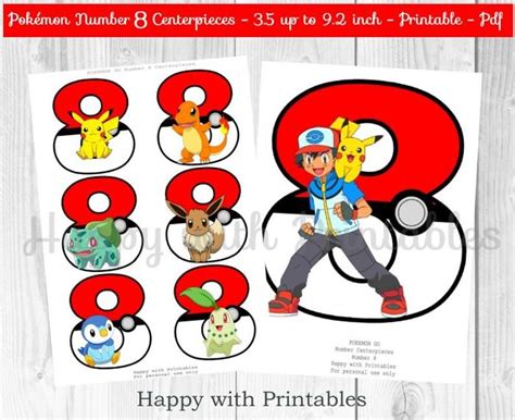 Pokemon Go Number 8 Centerpieces Pokeballs Centerpieces Etsy España