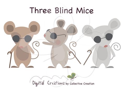 Three Blind Mice Digital Clip Art Clipart Set Personal And Etsy