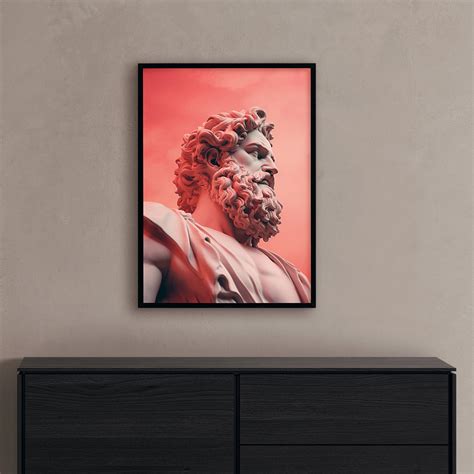 Statue of Zeus Painting Greek God Wall Art Greek Mythology - Etsy