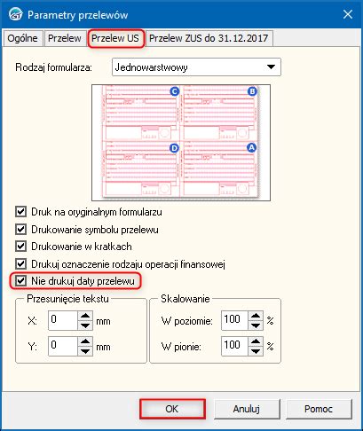 InsERT GT Jak wyłączyć drukowanie daty na wydrukach przelewu do