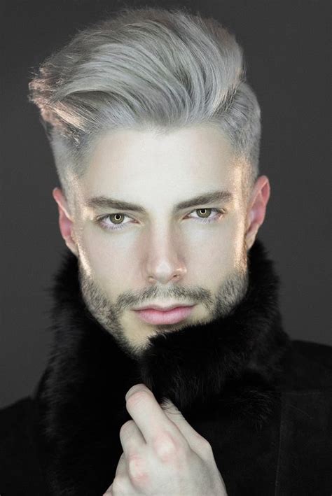 Cabello Blanco Gris Para Hombres