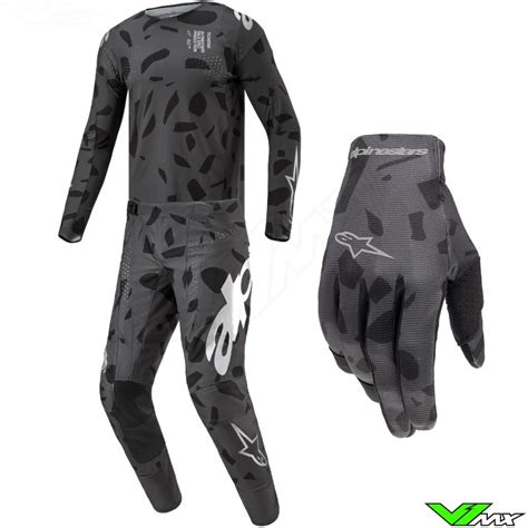 Alpinestars Techstar Graphite Motocross Gear Combo Black Camo