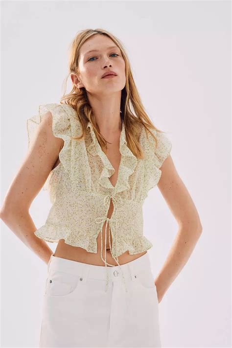 Buy H M Frill Trimmed Blouse Online Zalora Philippines