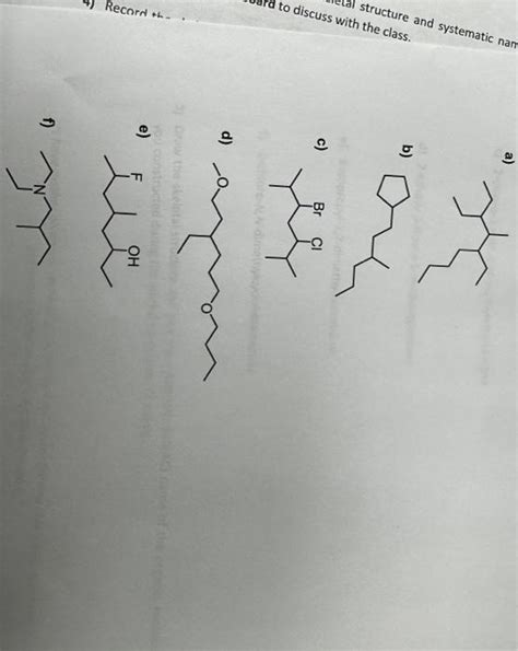 Solved Name The Following Compounds Using Systematic Chegg