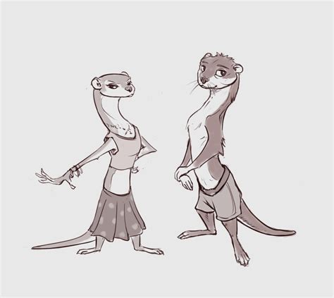 Otter Couple by cicakkia on DeviantArt