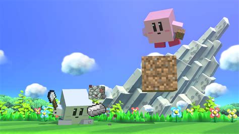 This Is What Kirbys Minecraft Form Looks Like In Smash Bros Ultimate