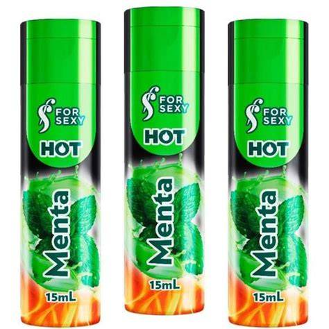 KIT 03 Géis HOT De Massagem Comestível NO Sabor Menta 15ML For Sexy