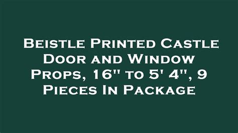 Beistle Printed Castle Door And Window Props 16 To 5 4 9 Pieces In