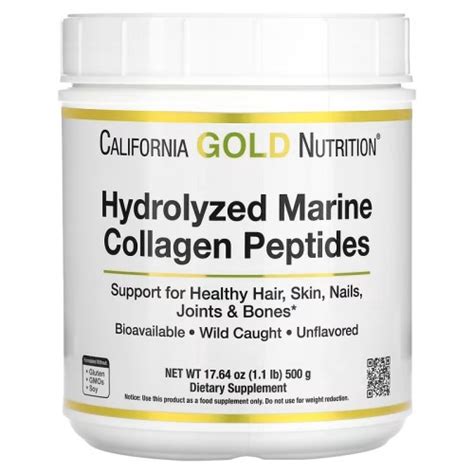 California Gold Nutrition, гидролизованные пептиды морского коллагена ...