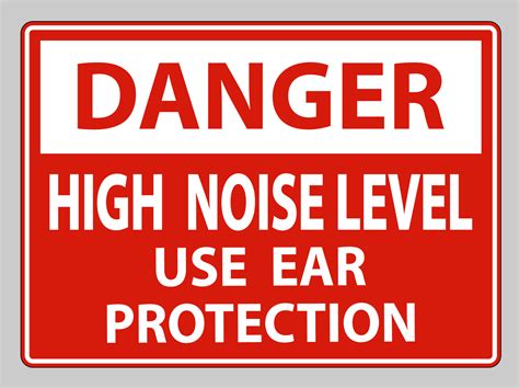 Danger Sign High Noise Level Use Ear Protection On White Background