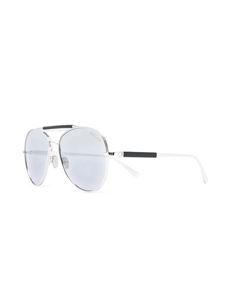 Tom Ford Eyewear Double Bridge Pilot Frame Sunglasses Farfetch