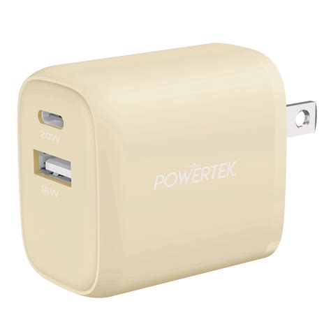 Liquipel Powertek Denim Dual Usb A Usb C Wall Charger Cream