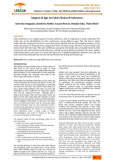 (PDF) Impact of Age on Color Choice/Preference