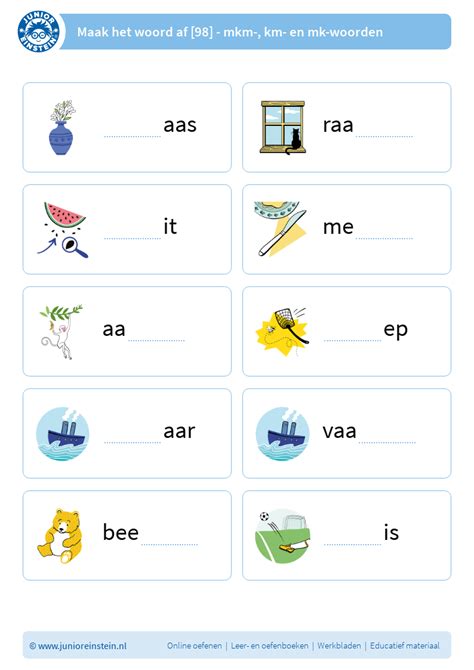 Maak Het Woord Af Mkm Km En Mk Woorden