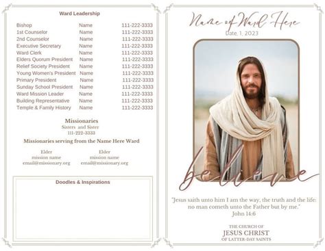 Sacrament Program Template Multiple Templates Included Church Program