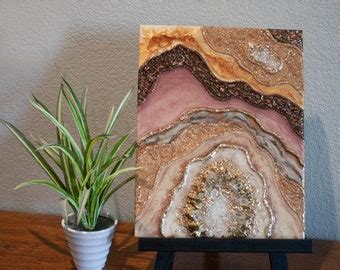 Geode Wall Art With Crystal Quartz By Lisa Gates Resin Geode Etsy UK