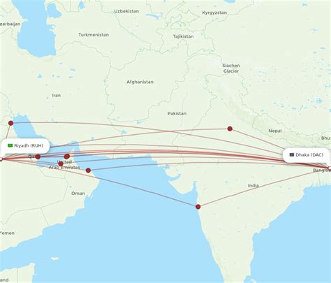 All Flight Routes From Dhaka To Riyadh Dac To Ruh Flight Routes