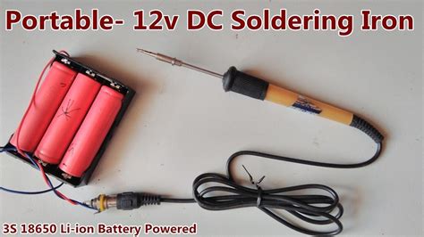 Portable 12V Dc Soldering Iron With 3S 18650 Li Ion Battery Powered