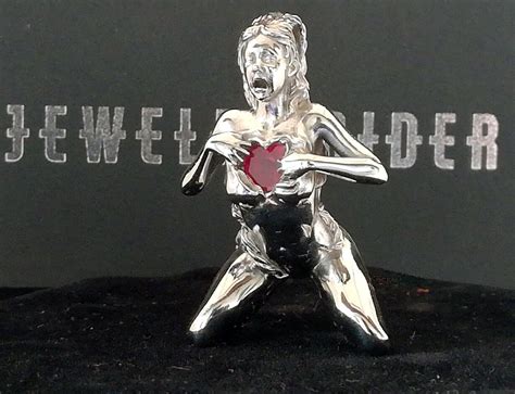 Take My Heart Nude Girl Pendant With A Ruby Heart Silver 925 Etsy