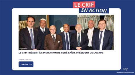 Le Crif en action Le Crif présent à l invitation de René Taïeb