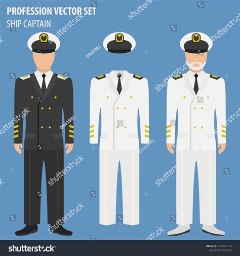 Profession Occupation Set Ship Captain Suit Stock Vector Royalty Free 1296997153 Shutterstock