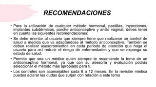 Recomendaciones Para Profesionales De Salud Sobre Métodos Naturales