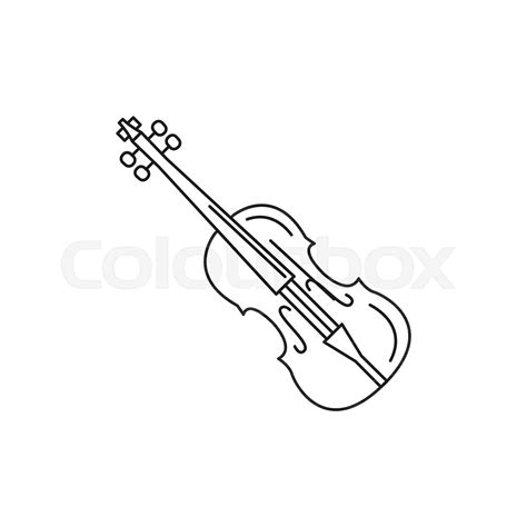 Violin Icon Outline Style Stock Vector Colourbox