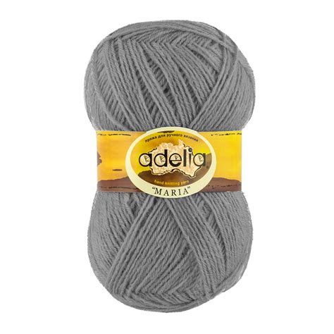 Пряжа ADELIA "MARIA" 100% акрил 50 г 227 м №19 серый купить за 109,00 ...