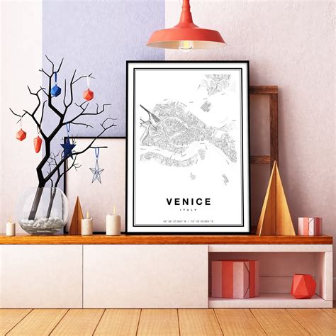 Venice Map Print Map of Venice City Map Venice Print Gift - Etsy