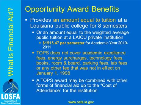 Losfa Programs Tops Scholarship College Access And Outreach Ppt Download