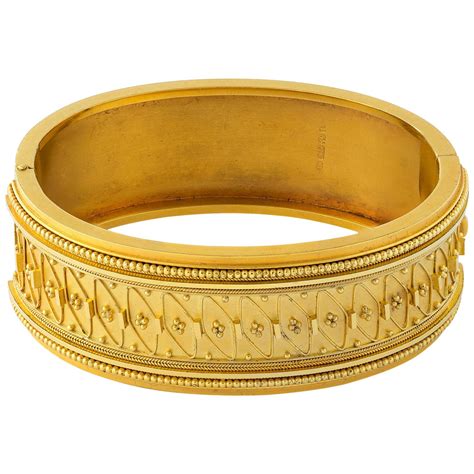 victorian gold etruscan revival bangle bracelet  stdibs victorian