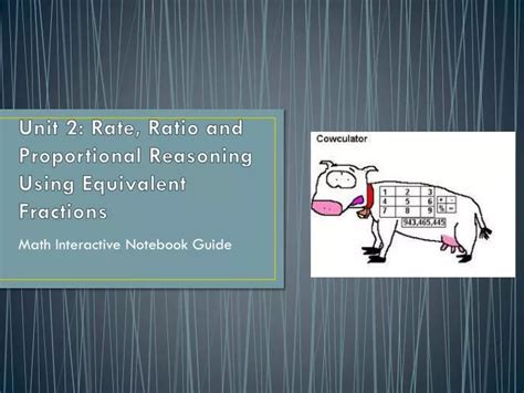 PPT - Unit 2: Rate, Ratio and Proportional Reasoning Using Equivalent ...