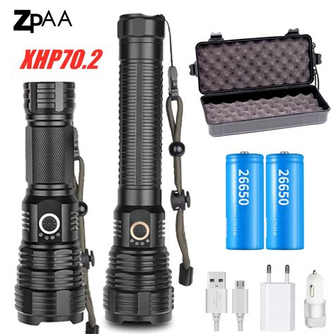 New Xhp Ultra Powerful Led Flashlight Xlamp Usb