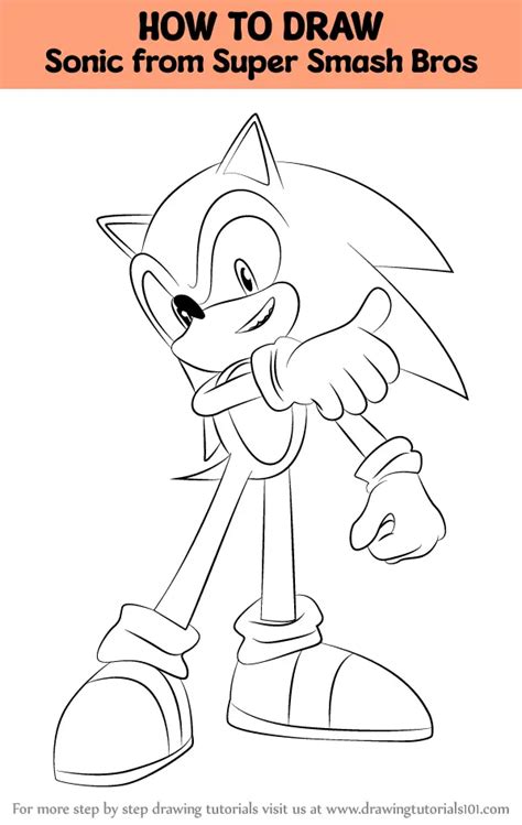 How To Draw Sonic From Super Smash Bros Super Smash Bros Step By