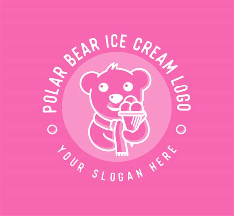 Polar Bear Ice Cream Logo & Business Card - The Design Love